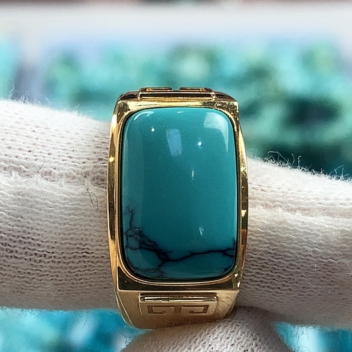 绿松石18K金镶嵌配饰