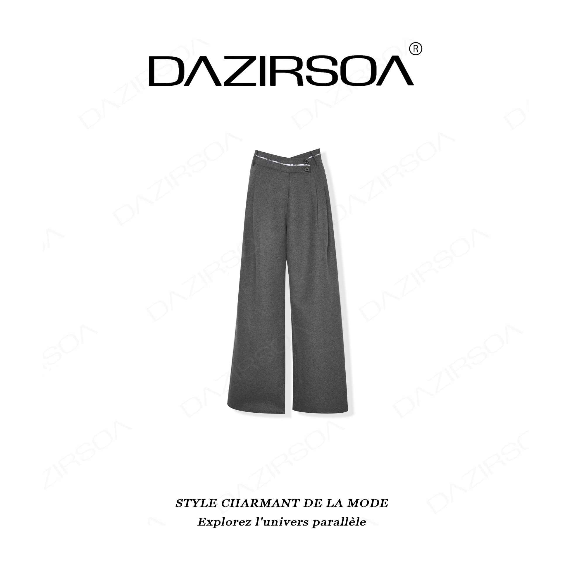 DAZIRSOA/达姿“苏格兰高地”复古洋气直筒休闲裤 U635