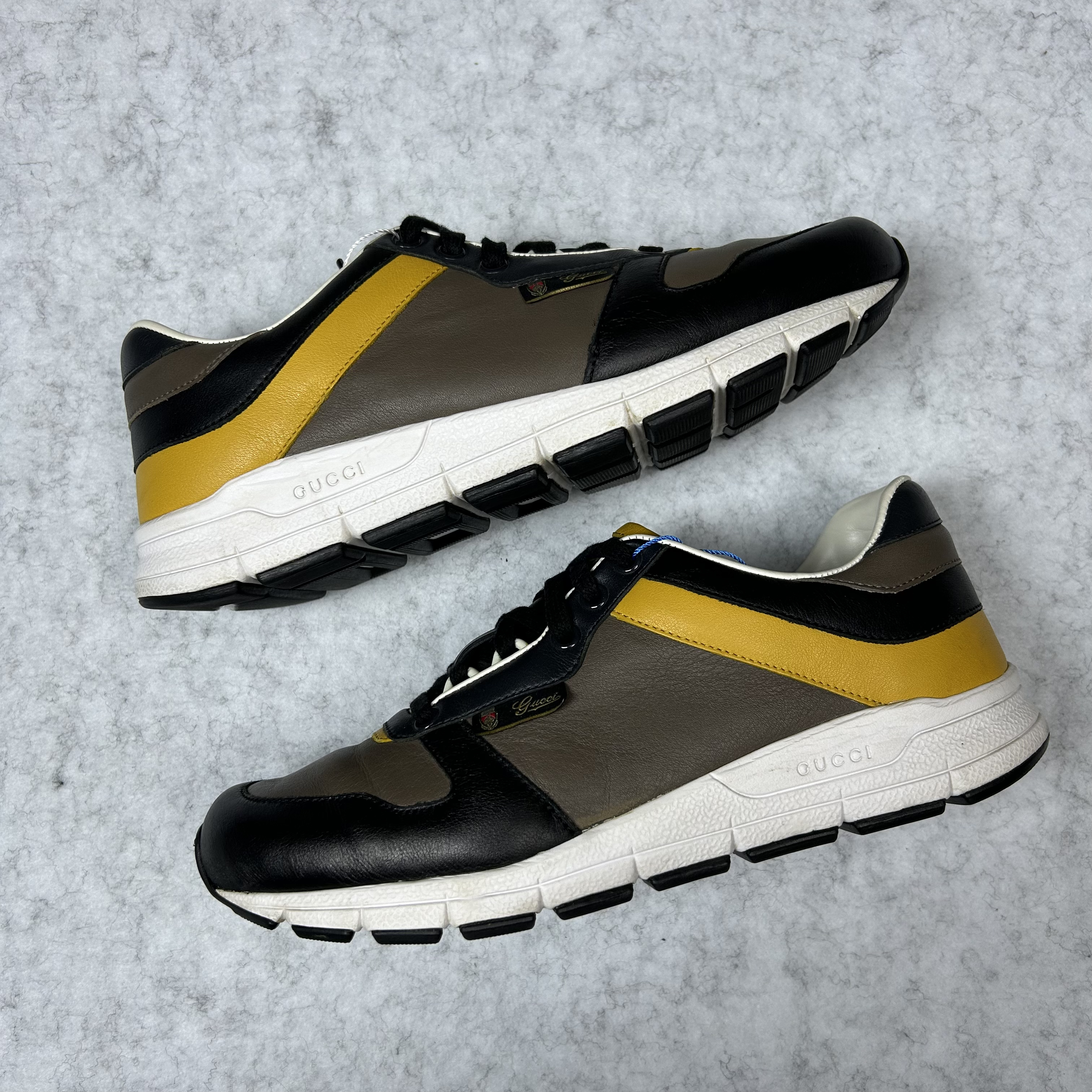 95新 GUCCI/古驰 39.5欧码三色撞色休闲运动鞋/百搭潮流/无配件