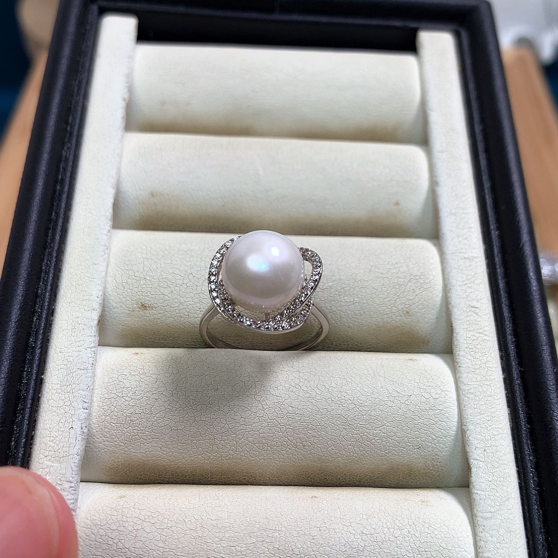 淡水珍珠戒指银S925镶嵌