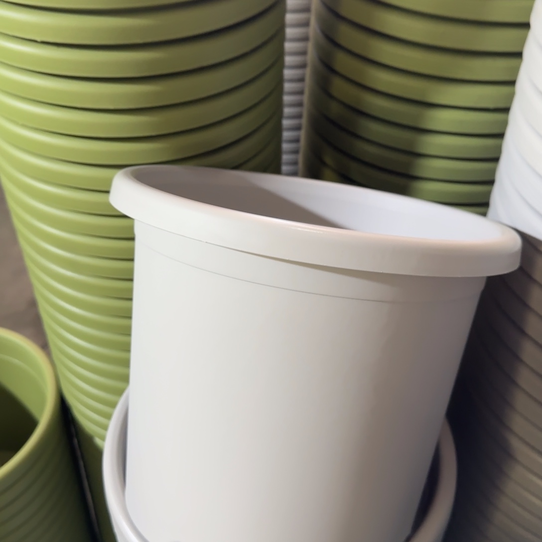 树脂四季盆5#无拖灰白微瑕6