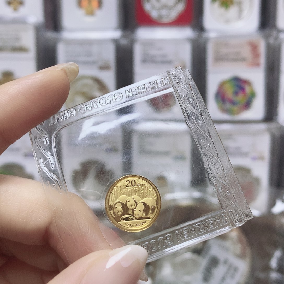 白***东纯金2013年熊猫1/20金币原封配盒