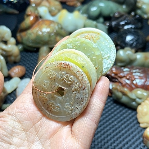 白玉菩提吊坠摆件