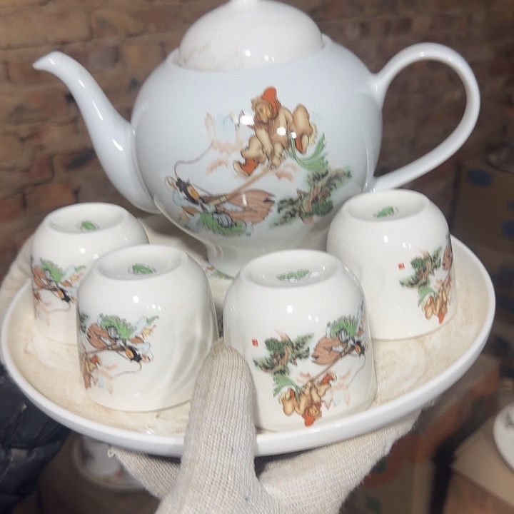 库存微瑕多空茶壶一套容量1200毫升