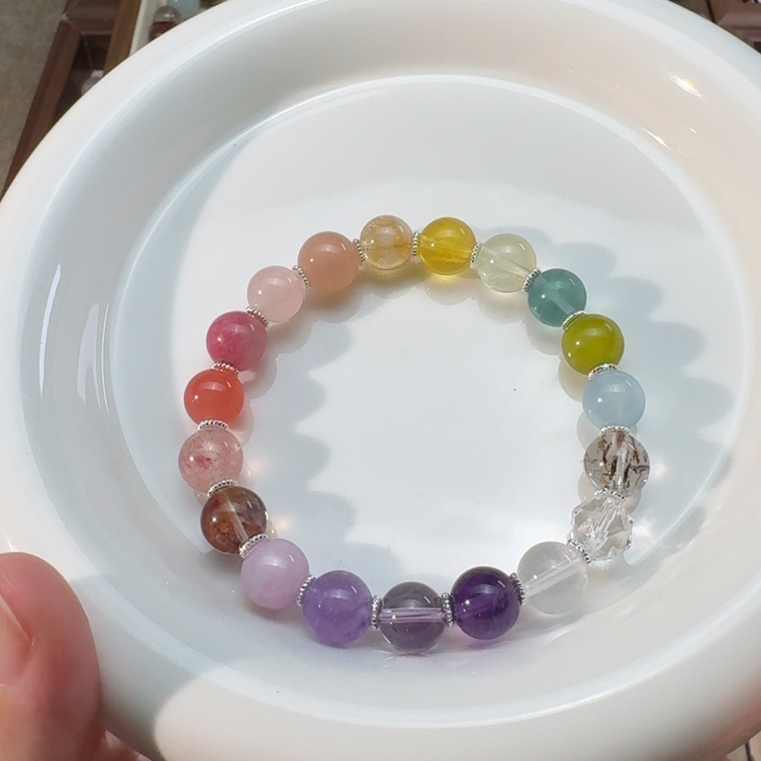 金***宝水晶未镶嵌手链多宝