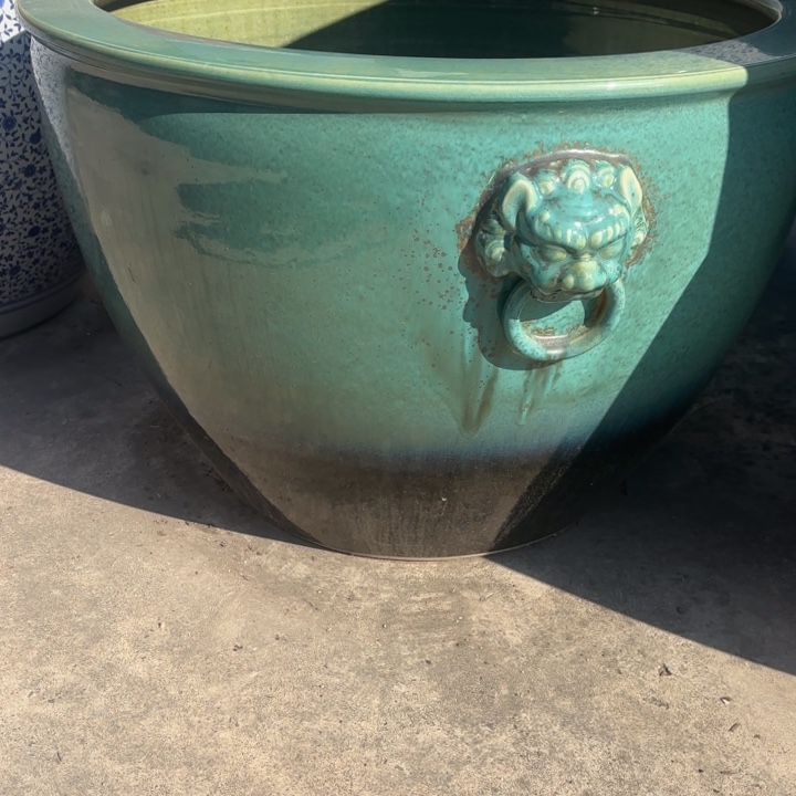 瓷片景德镇陶瓷73*52窑变点点平口兽头