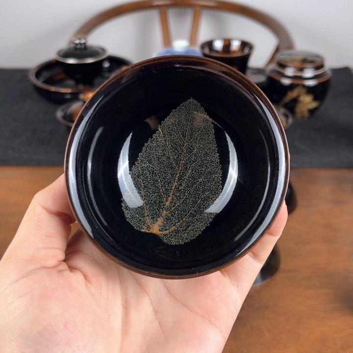 杯木叶天目桑叶撇口盏