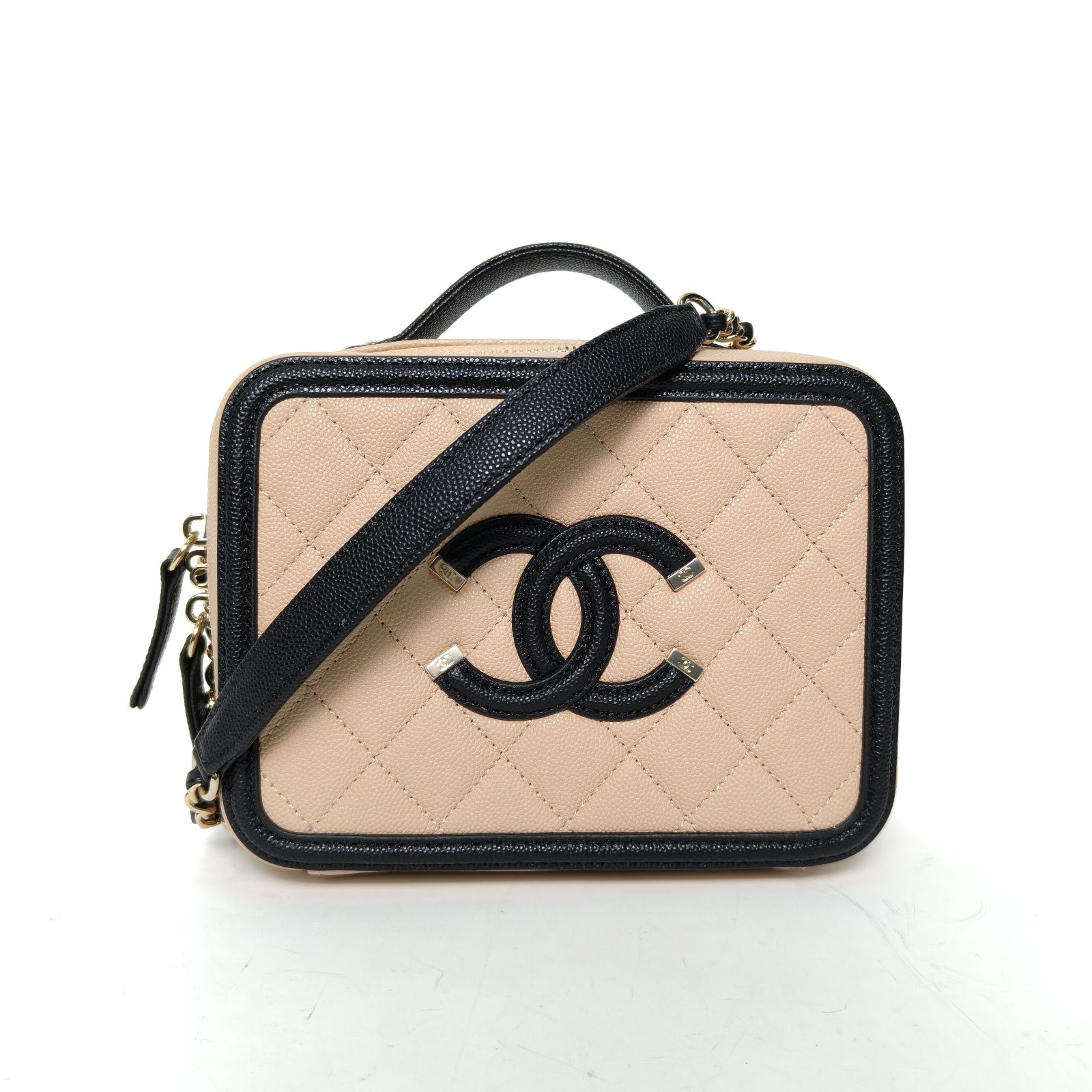 95新 Chanel/香奈儿 【娇】相机包 横版 配手柄17皮革C29开 826389