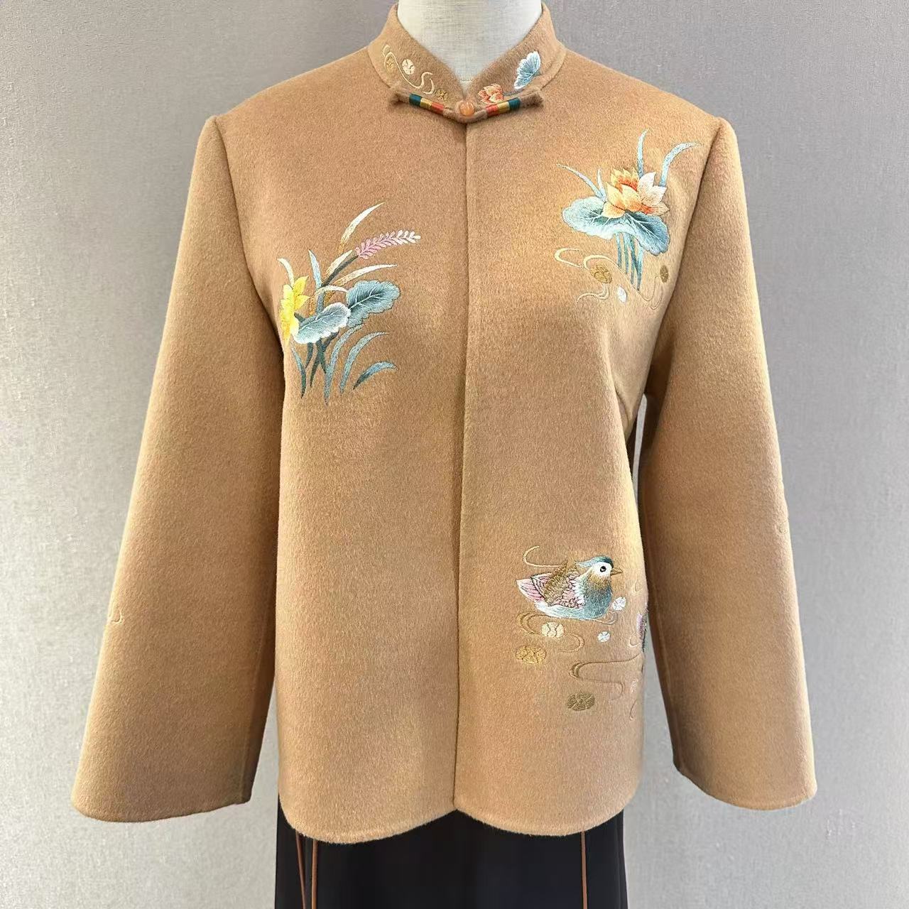 S267驼色双面羊绒上衣外套