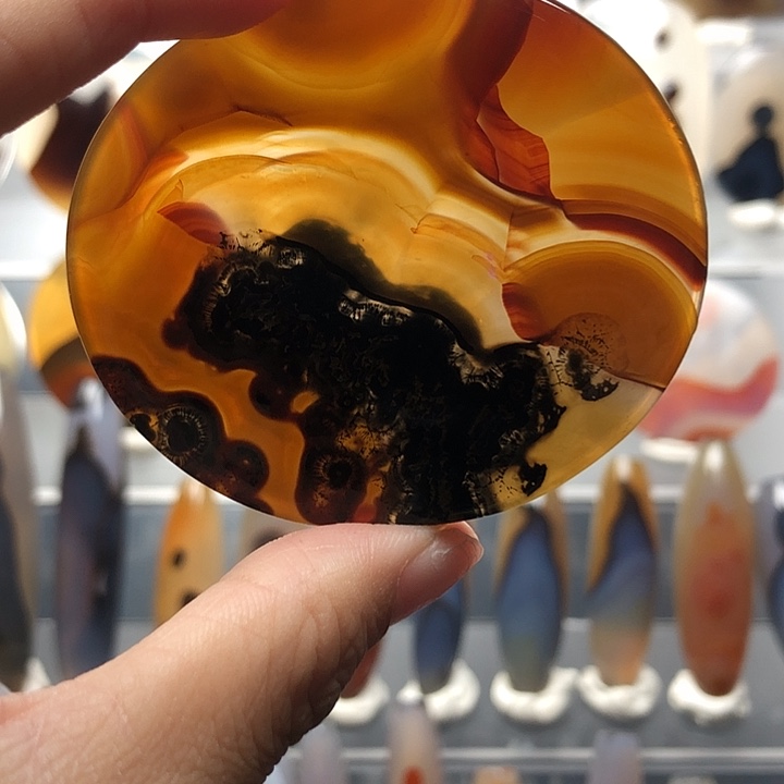 玛瑙/玉髓银S925镀金镶嵌珠宝半成品15