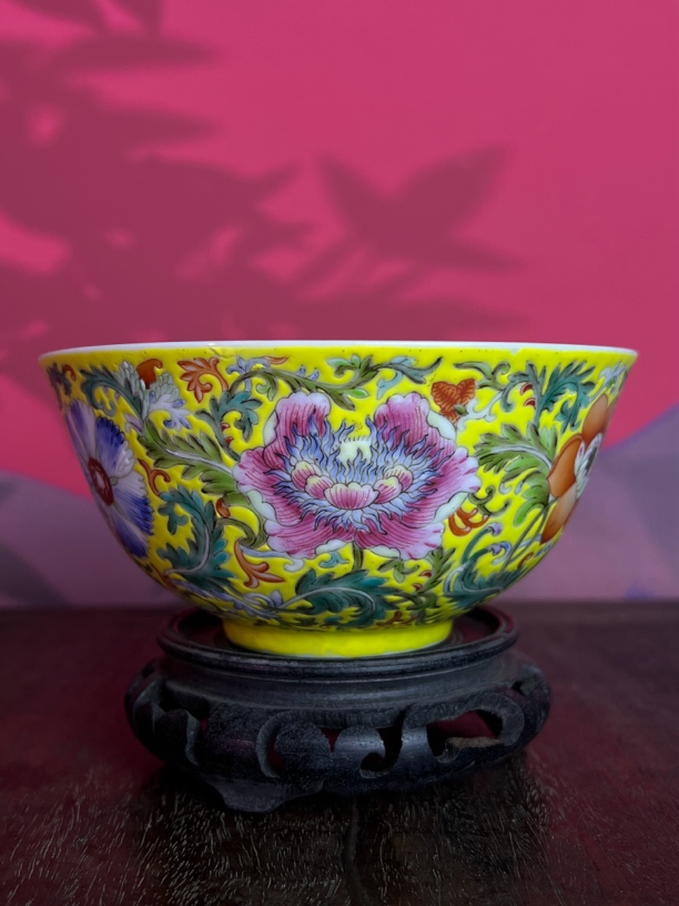 洋彩花卉碗洋彩碗