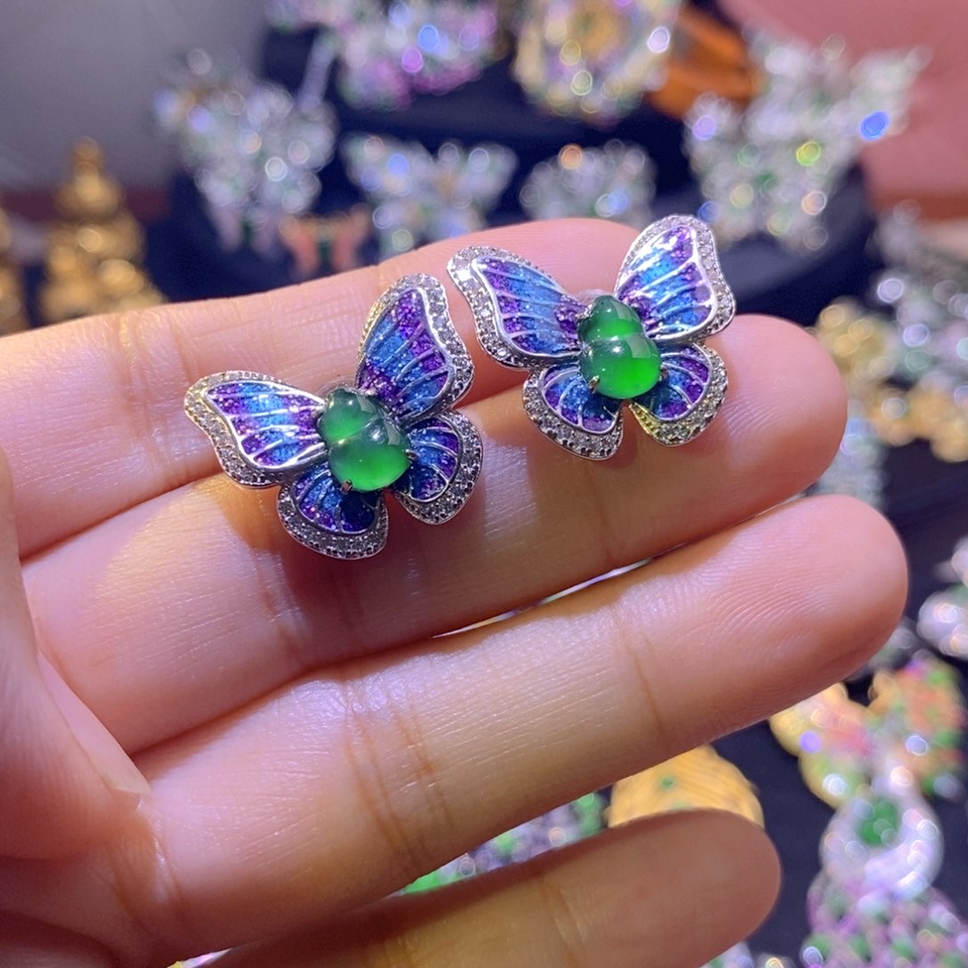 翡翠银S925镶嵌项圈天然翡翠