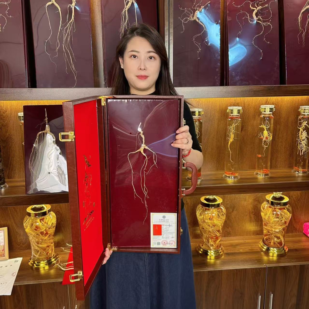 长白山人参证书一等野山参东北山参礼盒装滋补养生林下参礼盒送人