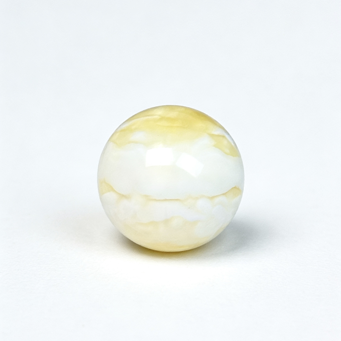 13.8mm俄料国矿一级料浓瓷白妖孽虎皮纹千层雪橘底金溶洞蜜蜡圆珠