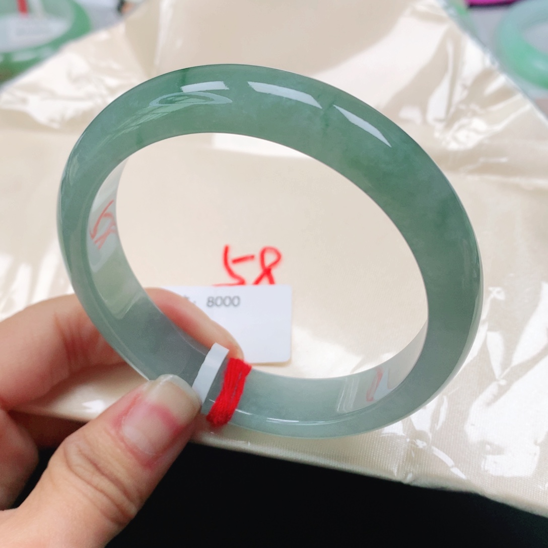 翡翠手镯未镶嵌天然翡翠手镯58