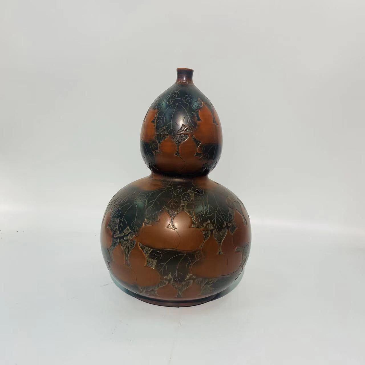 坭兴陶葫芦摆件尺寸（中号）：直径25高40 YJ050