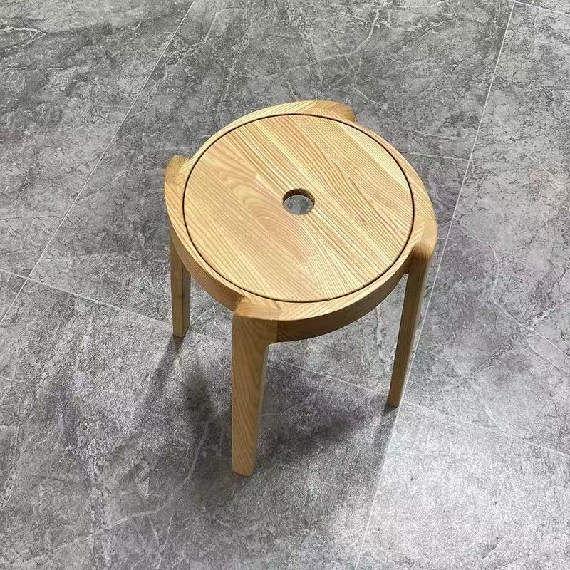 风车叠叠凳全实木白蜡木白橡木可叠放板凳家用餐凳茶几凳客厅餐厅