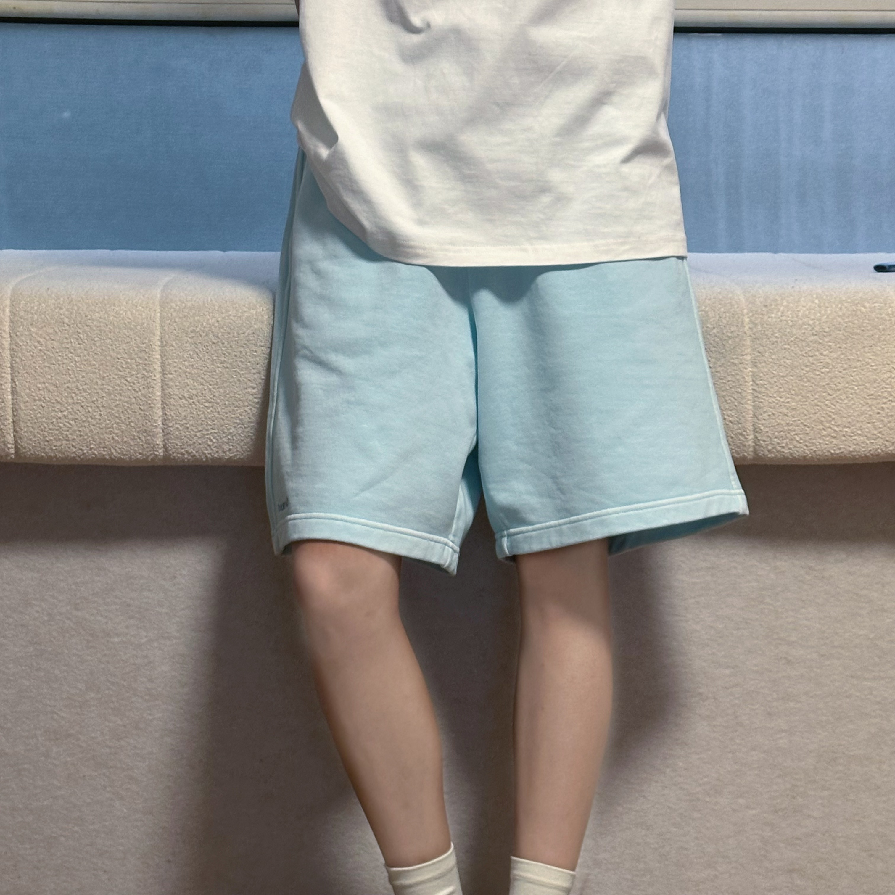 【阿海家】C家纯棉水洗运动短裤 男女同款 微瑕