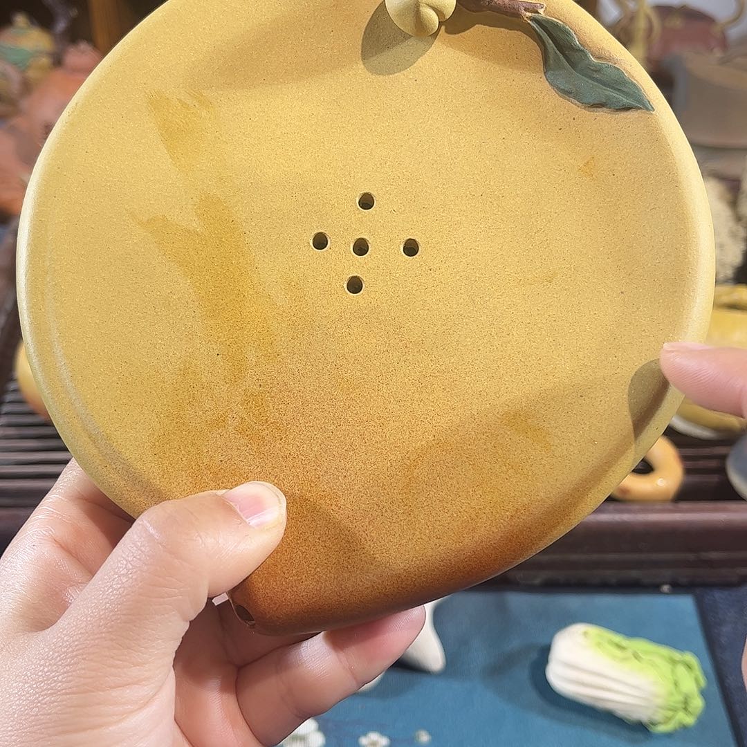 紫砂茶宠桃子壶承