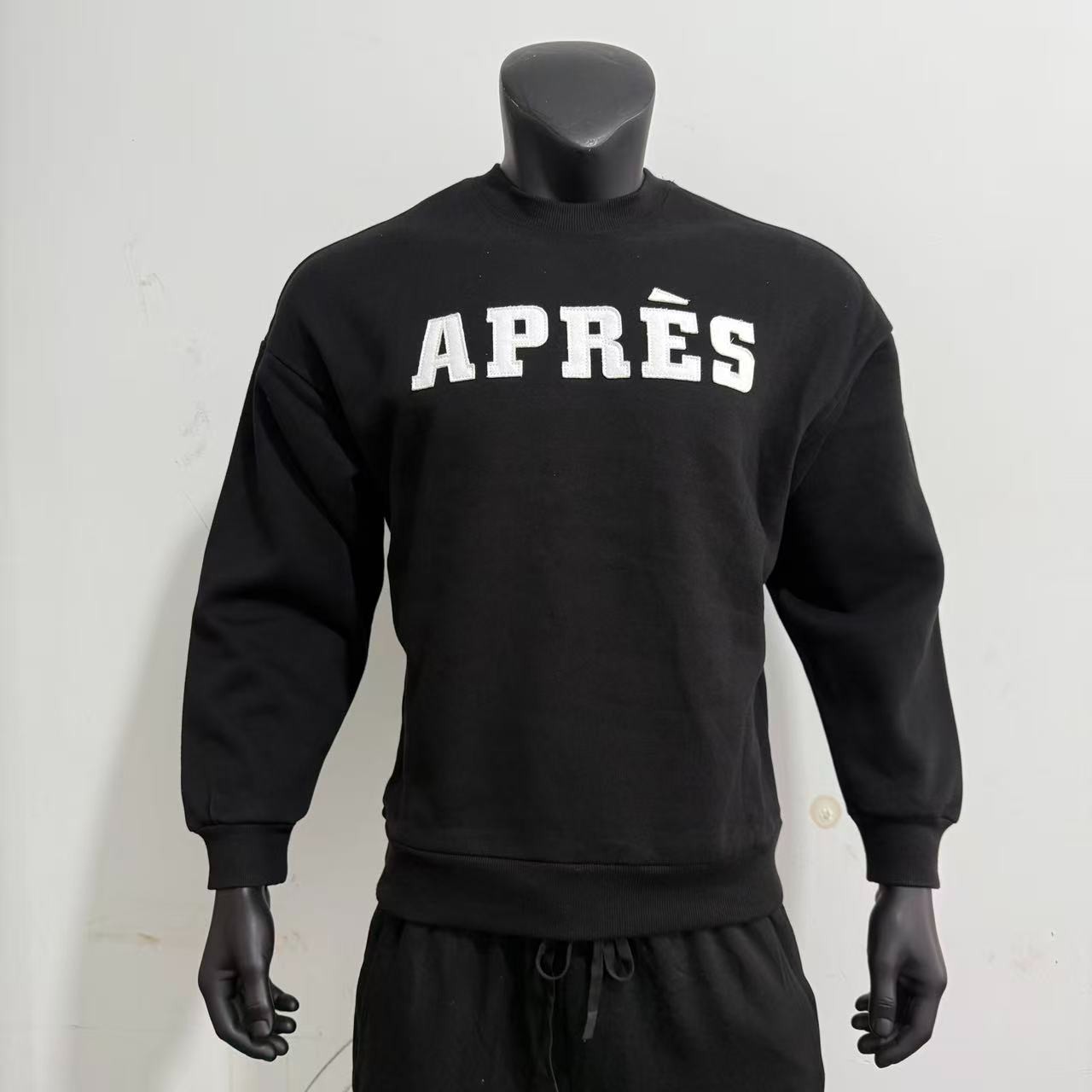 a5秋冬款男士刺绣印花薄绒卫衣 圆领宽松休闲上衣 