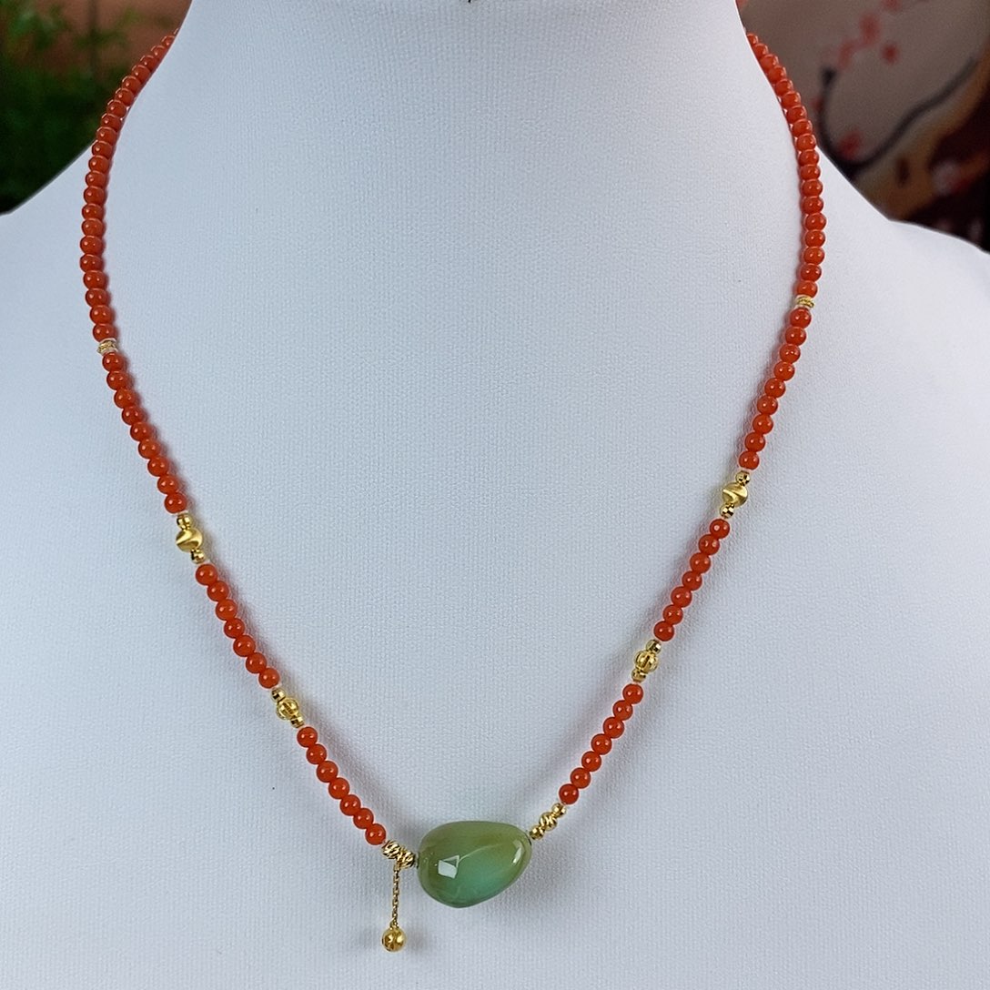 绿松石珠宝奇石18K金镶嵌