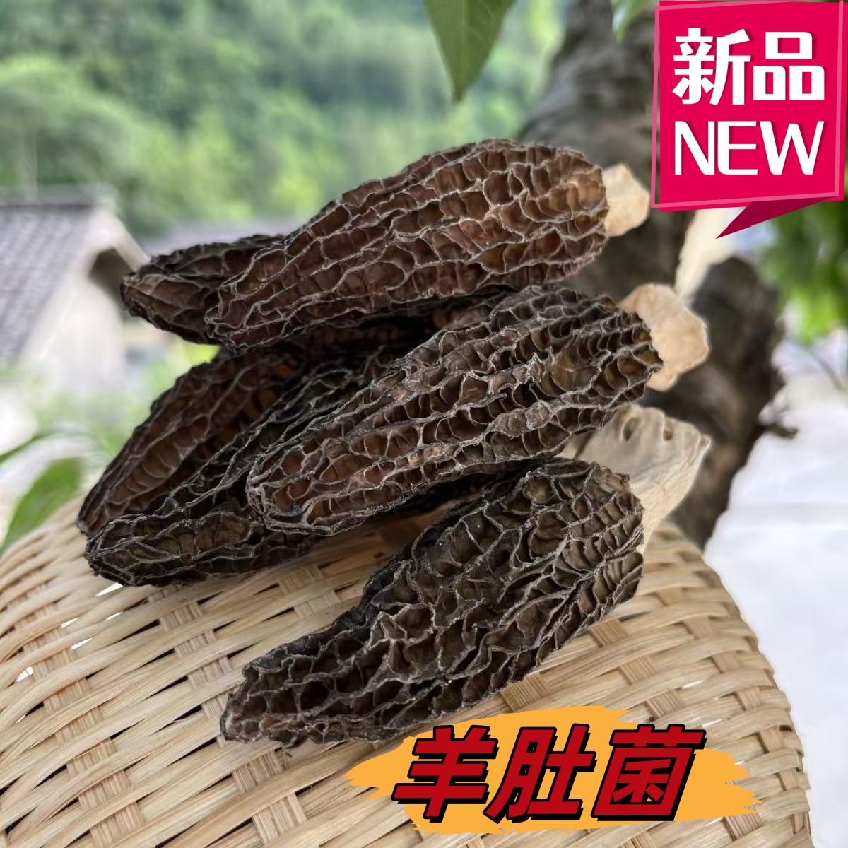 【快运包邮】新货头茬羊肚菌干货 肉质肥厚 煲汤佳品1包约10个现货