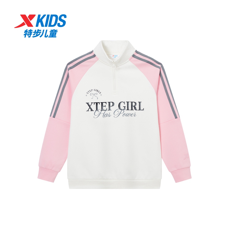 秋季新款保暖撞色中大童女卫衣时尚百搭时尚9022