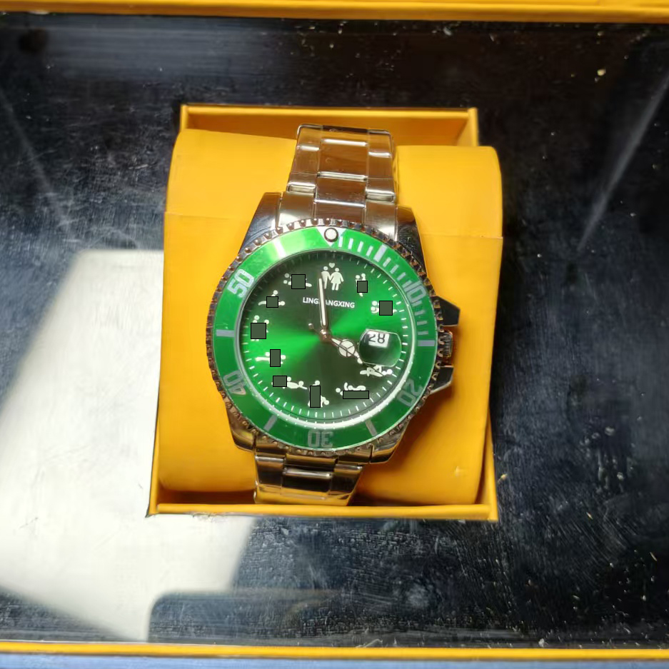 领航星绿水鬼钢带-MOLIDIAN腕表夜光水鬼高档简约商务男士手表-威