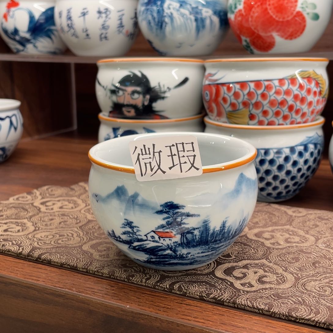 微瑕釉下彩纯手绘