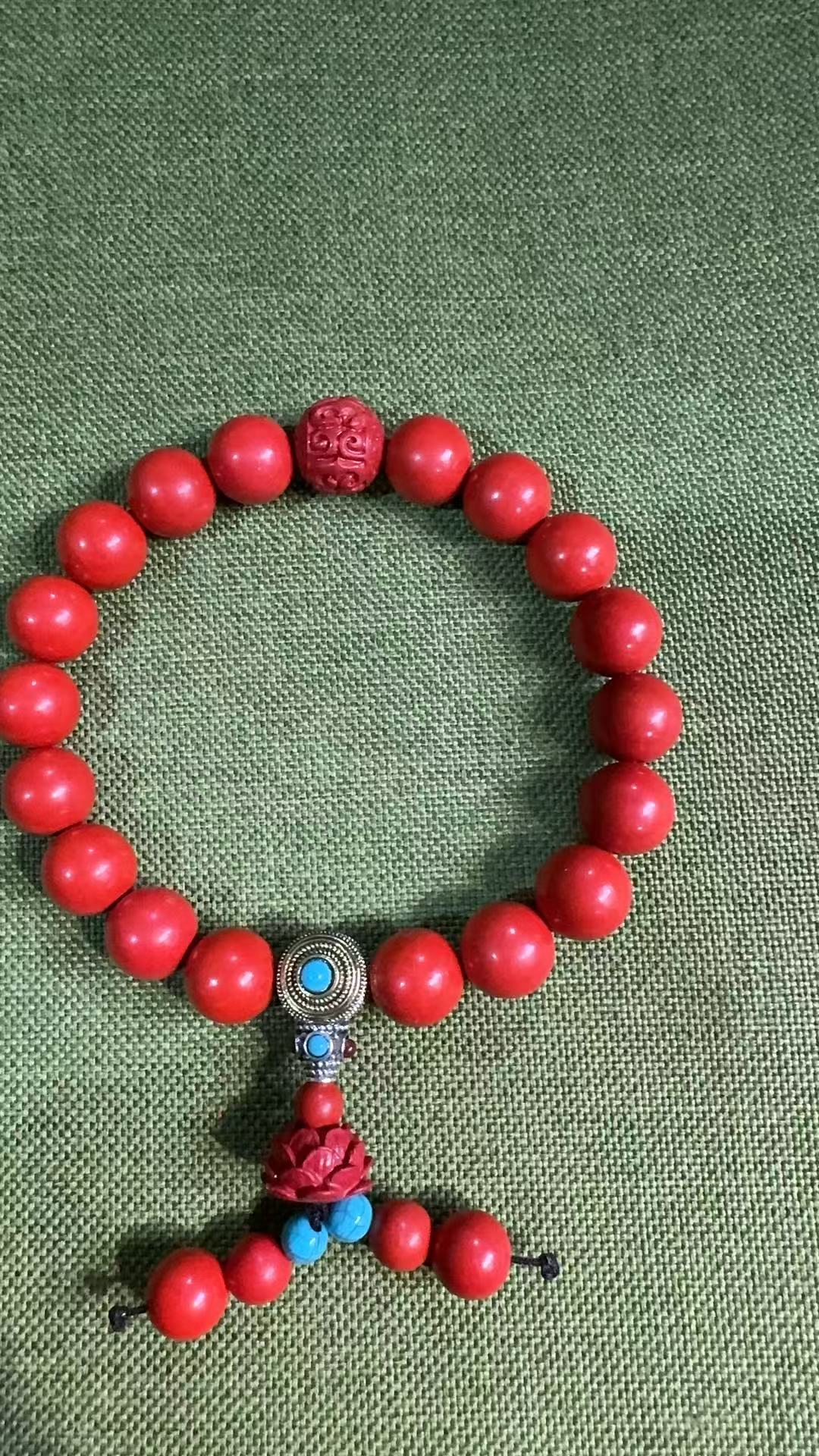 天然辰砂瑞哥专属新莲花辰砂手串D25