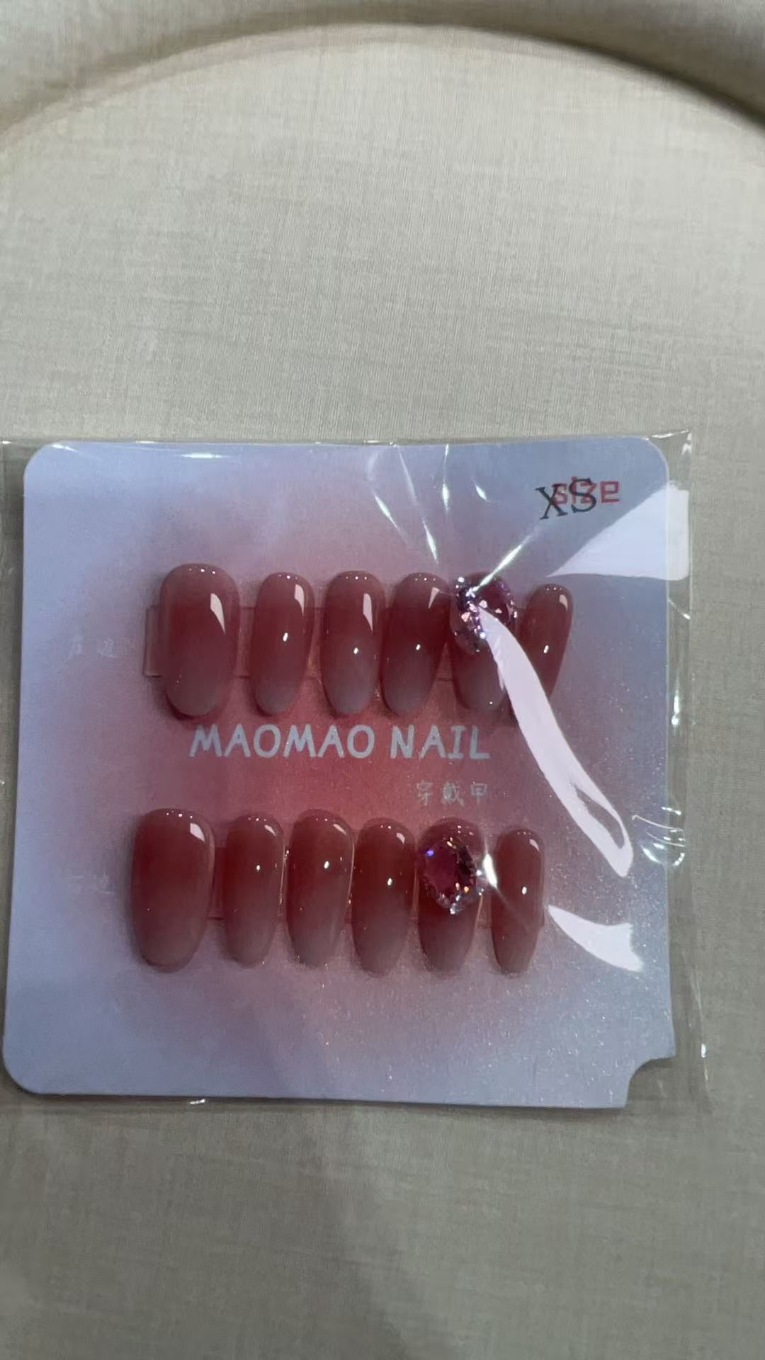 现货【白茶清欢12片】MAOMAO重工纯手工穿戴甲穿戴甲