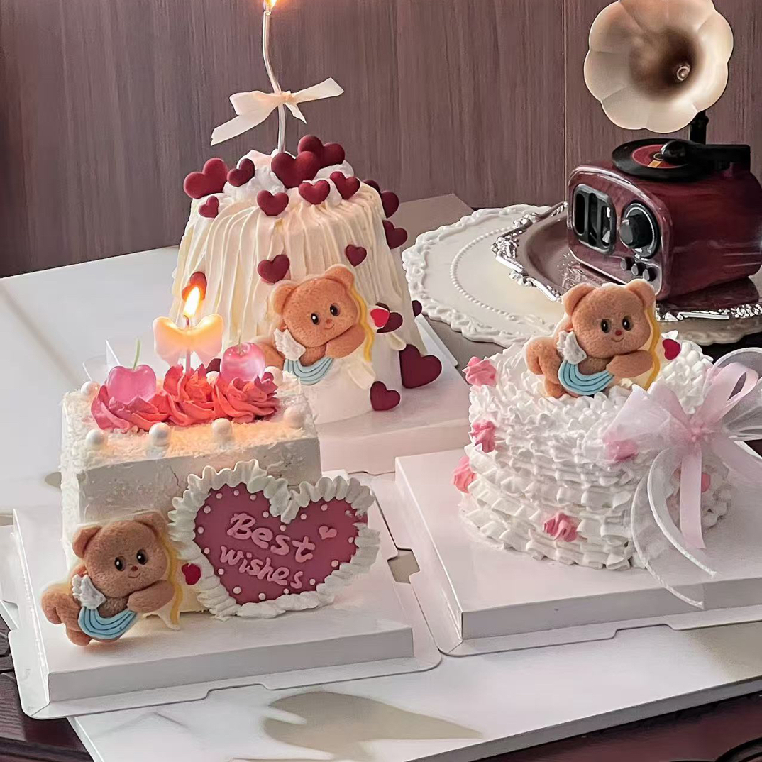 丘比特黄油小熊巧克力蛋糕可食用装饰配件情侣七夕浪漫