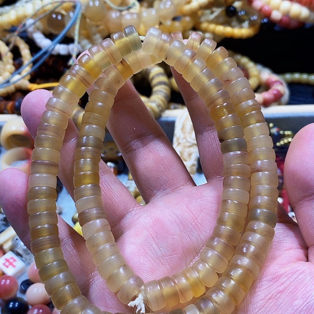 牛骨摆件羊角1.0药片108颗手串