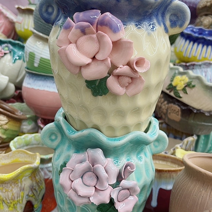 多肉绿植陶瓷花盆9.9包邮，有孔