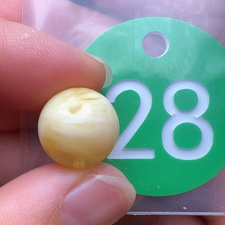 蜜蜡裸石未镶嵌花粉13.2m m