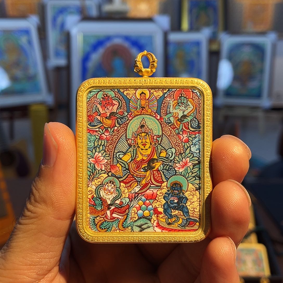 乔***儒五路财神 纯手绘 矿物质颜料