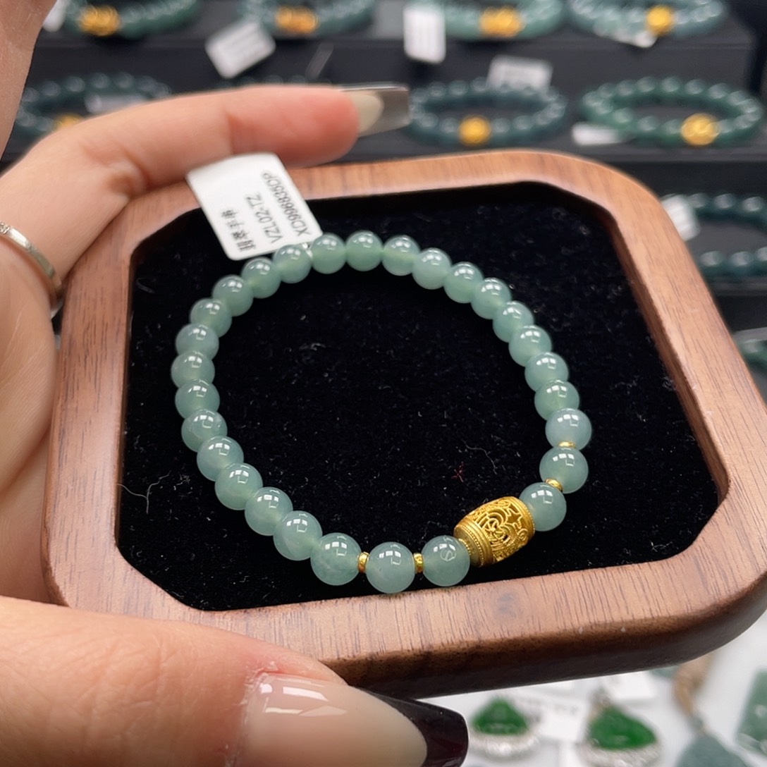 翡翠银S925镶嵌手链