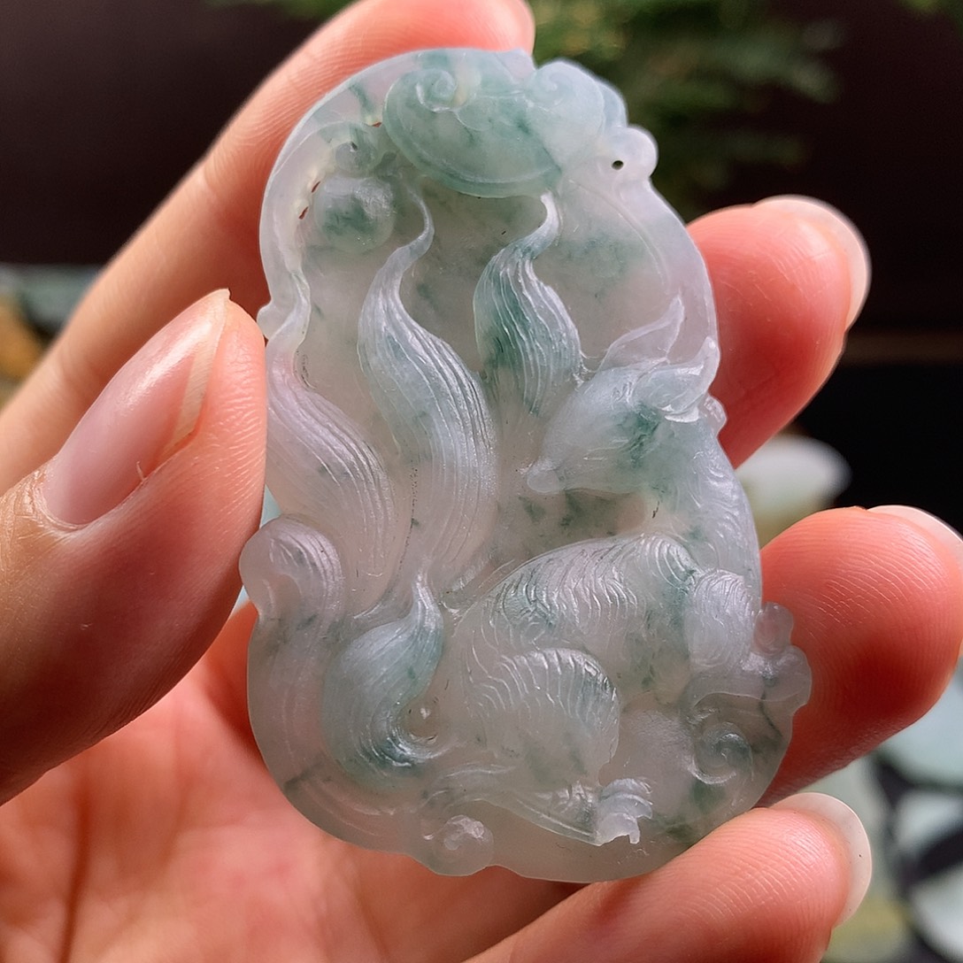 未镶嵌定制翡翠九尾狐
