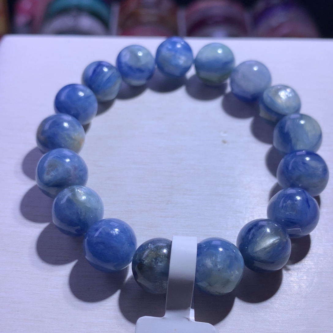 手绳银S925镶嵌水晶蓝晶12.7m