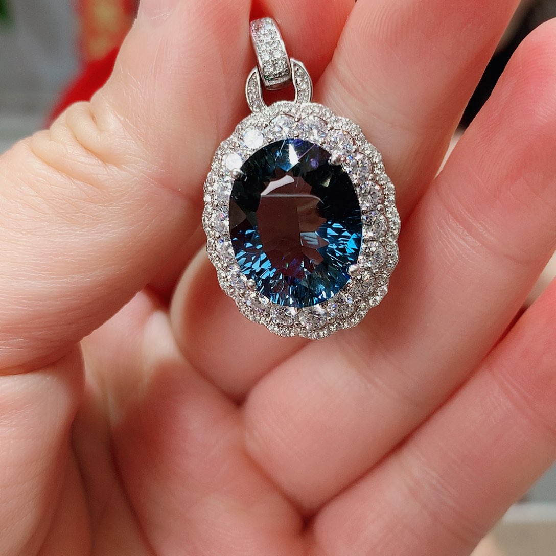 托帕石颈饰银S925镶嵌陈*妍