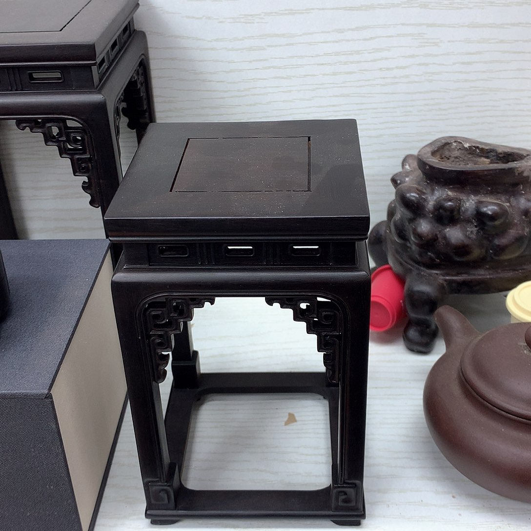 藤类紫光檀十公分正方高16花架