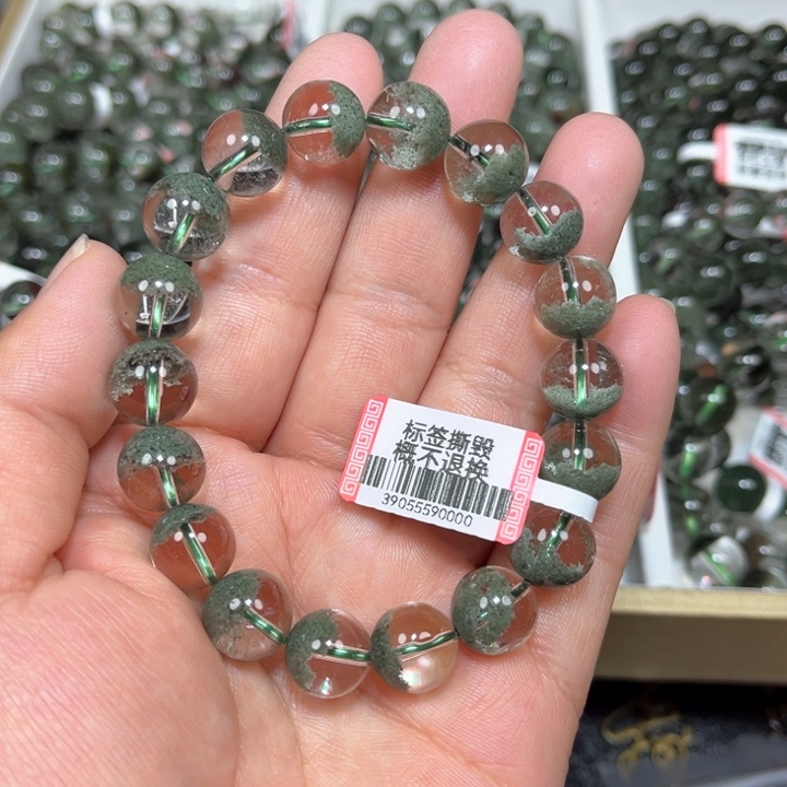 水晶绿幽灵手串未镶嵌
