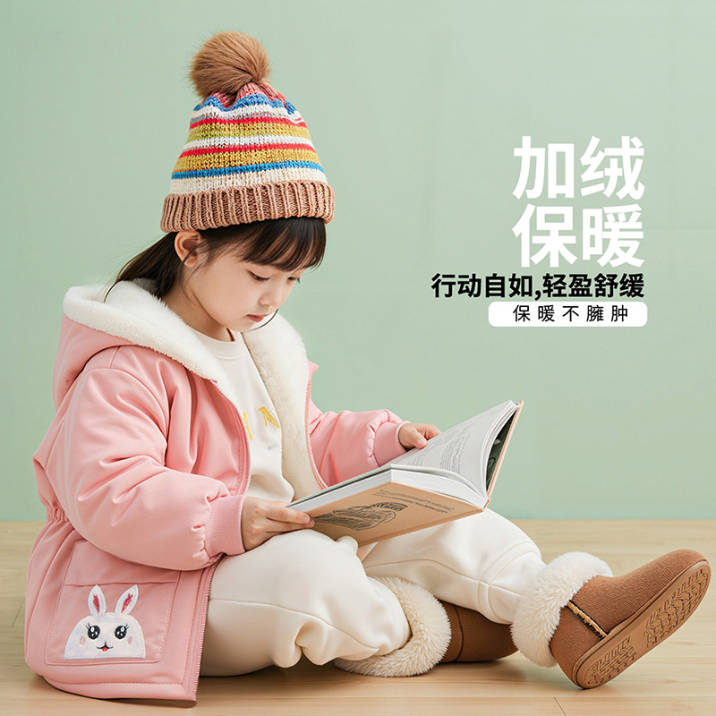 女童外套短款洋气2025加绒加厚小女孩新款中小童女宝宝秋冬装风衣