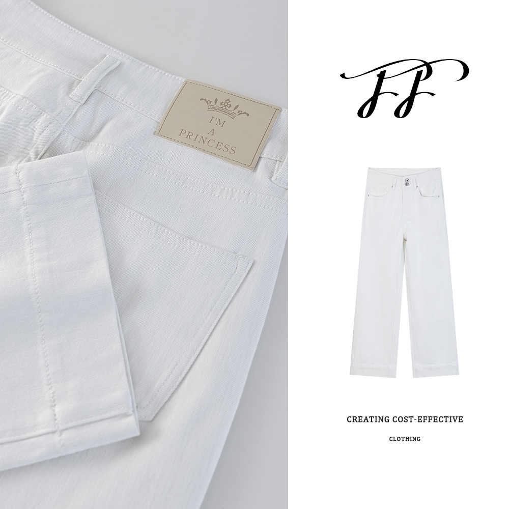 芳芳微胖定制夏季丹宁四面弹薄面料九分女牛仔裤法棍裤女F6030