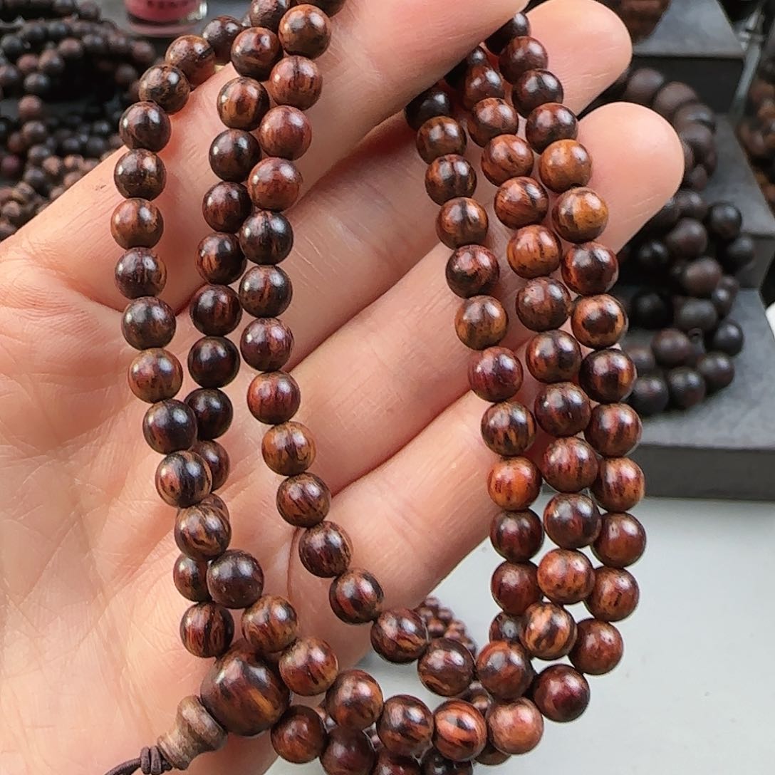 降真香手串/手链0.6×108海南红降黑金底满油