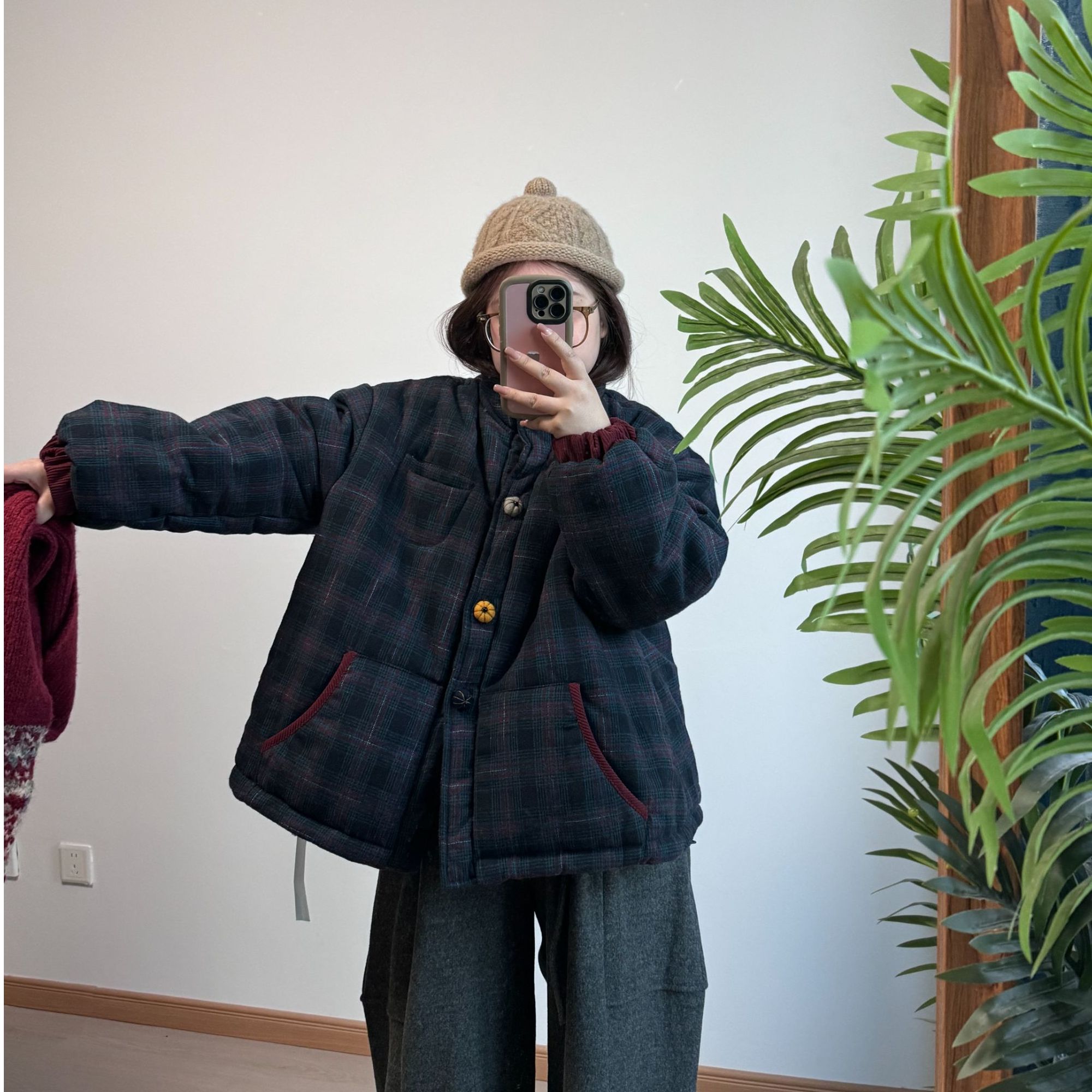 【编码拍这里】壹壹家山系日系冬季休闲棉服富婆风文艺风常规款