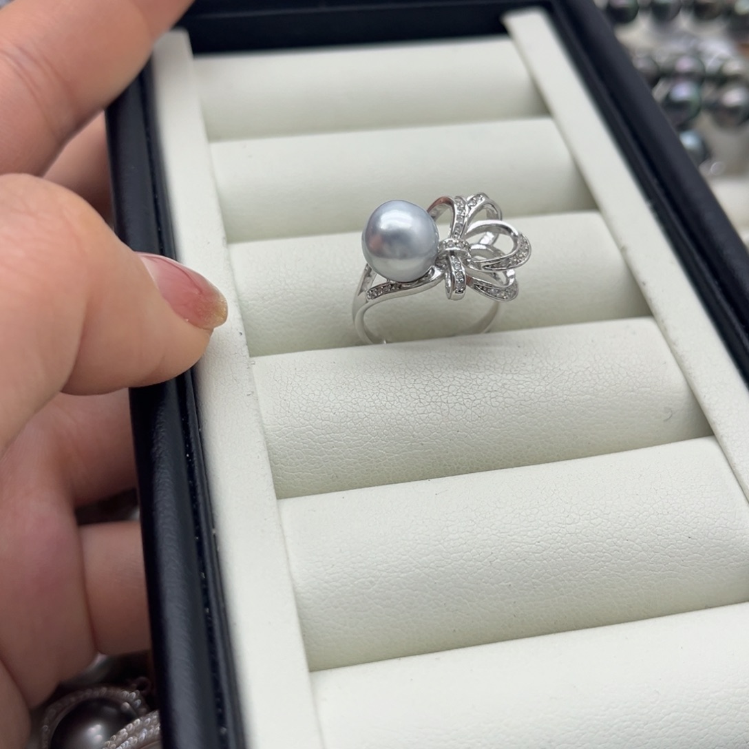 银S925镶嵌海水珍珠戒指