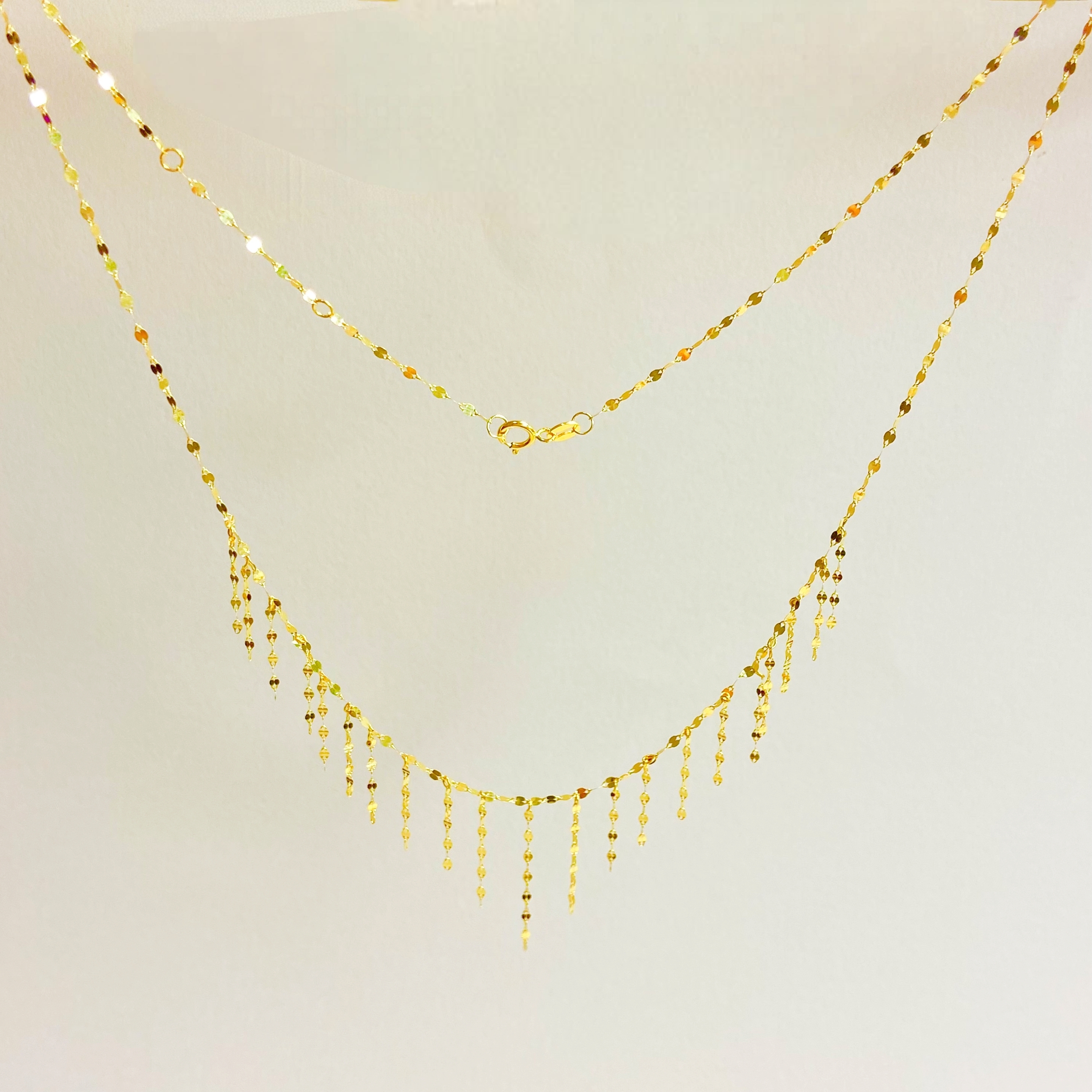 爆款！正品18k金片片流苏时尚轻奢小众精致气质套链项链锁骨链