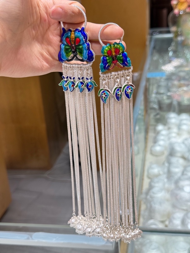 足银银制品 纯银大蝴蝶14股 小蝴蝶12 股 金花链