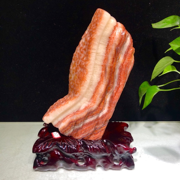 一帆风顺天然锅烧猪肉石送朋友新房礼物，规格含座19-4.5-28厘米